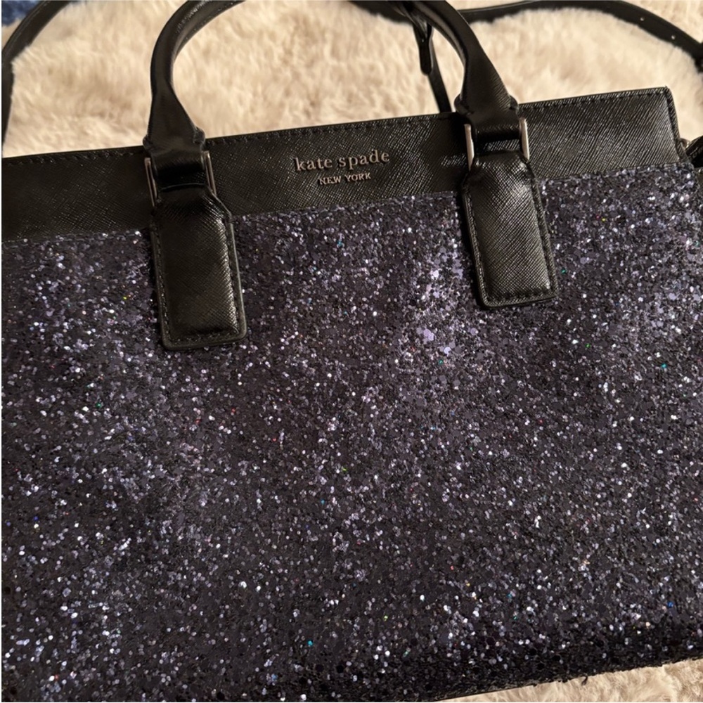 GUC Kate Spade Black Glitter Satchel - Picture 3 of 7